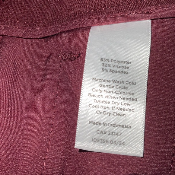 Talbots Rich Burgundy Greenwich Wide-Leg Pants - Picture 4 of 8